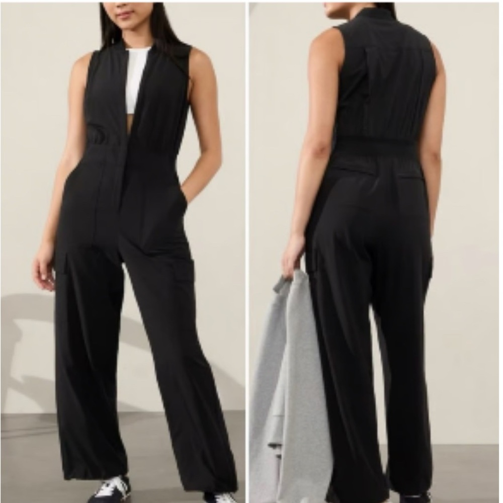 Athleta Black Sleeveless Jumpsuit; worn once
